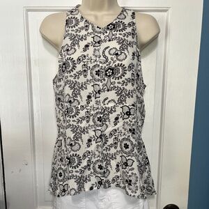 A.L.C. Sleeveless 100% Silk floral V Neck Blouse